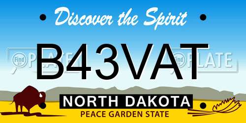 B43VAT North Dakota License Plate