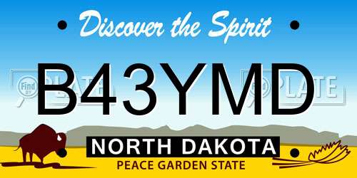 B43YMD North Dakota License Plate