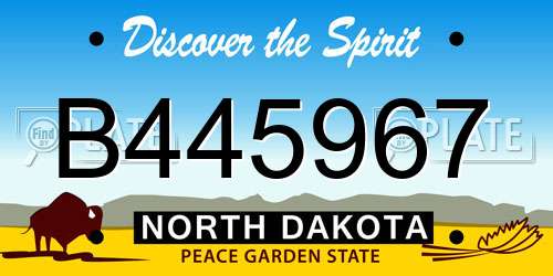 B445967 North Dakota License Plate