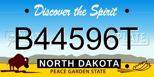 B44596T North Dakota License Plate