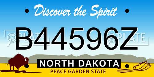 B44596Z North Dakota License Plate