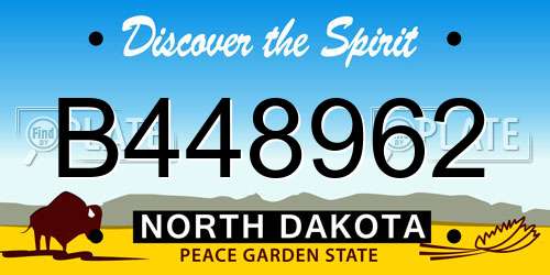 B448962 North Dakota License Plate