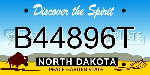 B44896T North Dakota License Plate