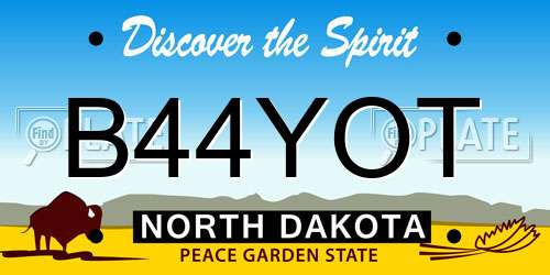 B44YOT North Dakota License Plate