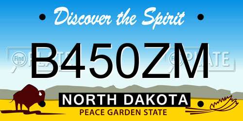B450ZM North Dakota License Plate