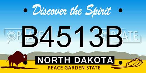 B4513B North Dakota License Plate