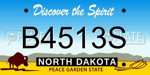 B4513S North Dakota License Plate