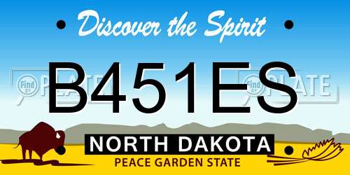 B451ES North Dakota License Plate