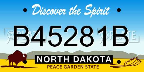 B45281B North Dakota License Plate