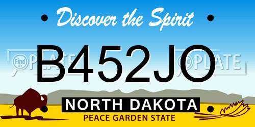 B452JO North Dakota License Plate