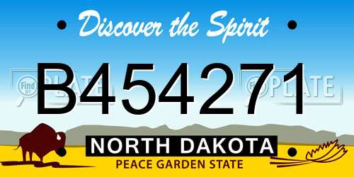 B454271 North Dakota License Plate