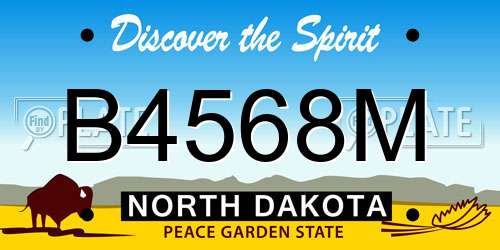 B4568M North Dakota License Plate