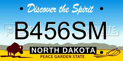 B456SM North Dakota License Plate