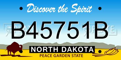 B45751B North Dakota License Plate