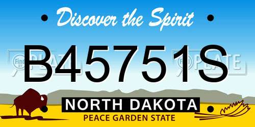 B45751S North Dakota License Plate