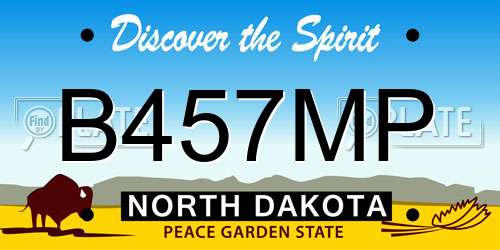 B457MP North Dakota License Plate