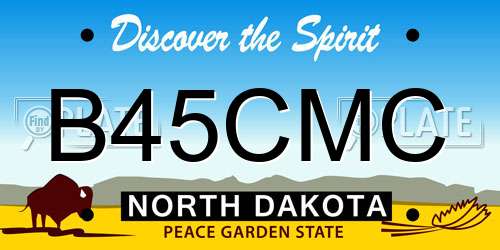 B45CMC North Dakota License Plate
