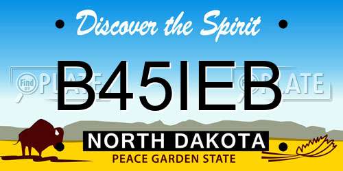 B45IEB North Dakota License Plate