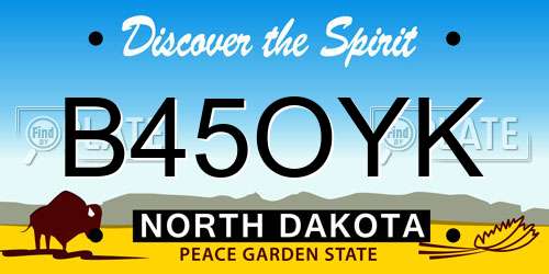 B45OYK North Dakota License Plate