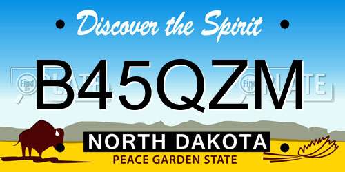 B45QZM North Dakota License Plate