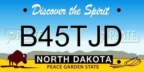 B45TJD North Dakota License Plate