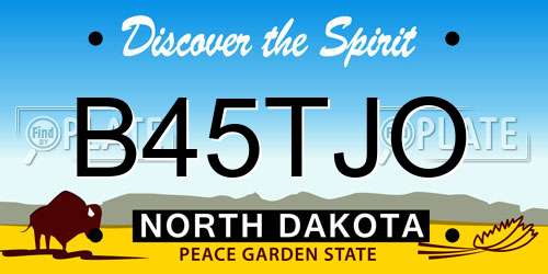 B45TJO North Dakota License Plate