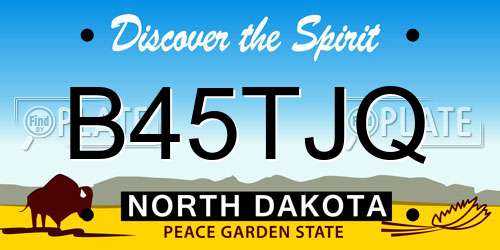 B45TJQ North Dakota License Plate