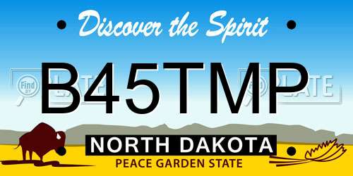 B45TMP North Dakota License Plate