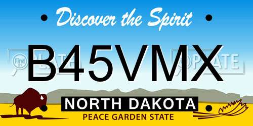 B45VMX North Dakota License Plate