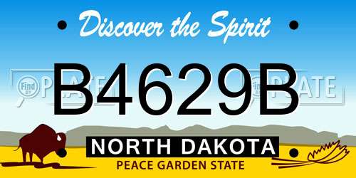 B4629B North Dakota License Plate