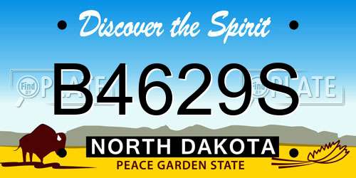 B4629S North Dakota License Plate