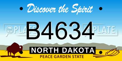 B4634 North Dakota License Plate