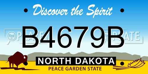 B4679B North Dakota License Plate