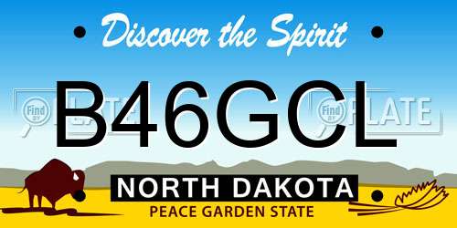 B46GCL North Dakota License Plate