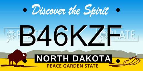 B46KZF North Dakota License Plate