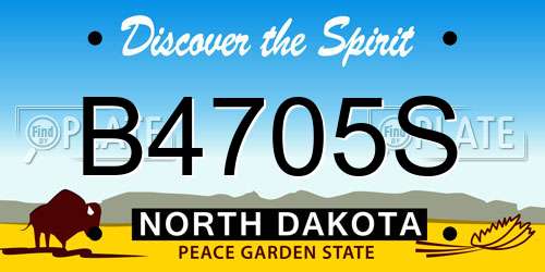 B4705S North Dakota License Plate