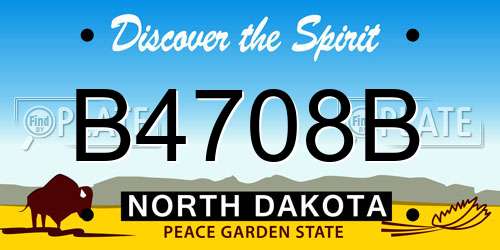 B4708B North Dakota License Plate