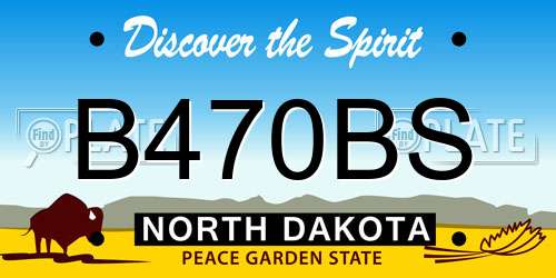 B470BS North Dakota License Plate