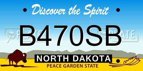 B470SB North Dakota License Plate