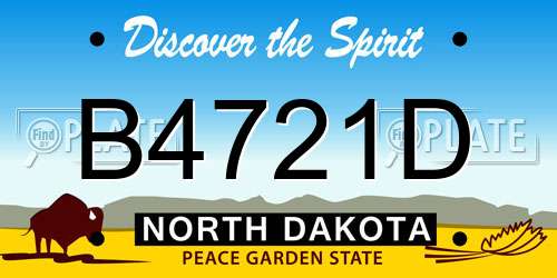 B4721D North Dakota License Plate
