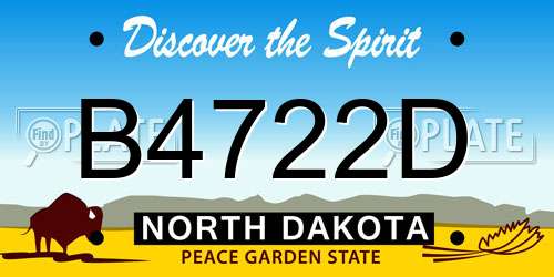 B4722D North Dakota License Plate