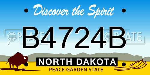 B4724B North Dakota License Plate