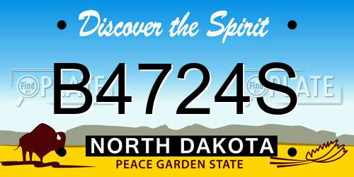 B4724S North Dakota License Plate