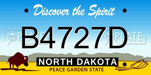 B4727D North Dakota License Plate