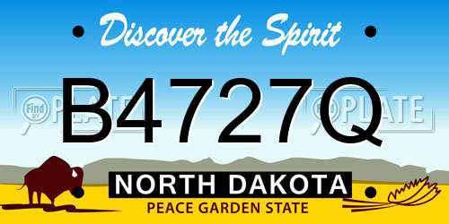 B4727Q North Dakota License Plate