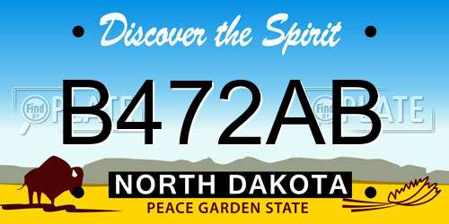 B472AB North Dakota License Plate