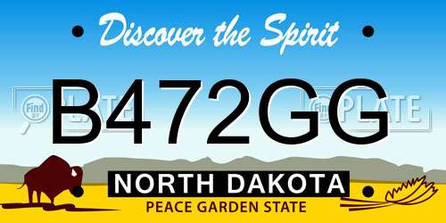 B472GG North Dakota License Plate