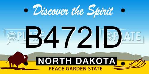 B472ID North Dakota License Plate
