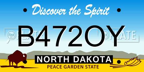 B472OY North Dakota License Plate