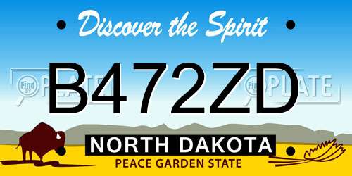 B472ZD North Dakota License Plate